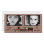 Plaid Toy Train Photo Card Template