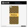 This iPhone skin can be CUSTOMIZED by YOU.Simply click on the "Customize It " button right below the products image. From there you will be able to add text, change the font, font color, move the text around and add images of your own Have fun creating your one of a kind product. Plaid Yellow/Black iPhone 4/4S Skin