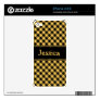 This iPhone skin can be CUSTOMIZED by YOU.Simply click on the "Customize It " button right below the products image. From there you will be able to add text, change the font, font color, move the text around and add images of your own Have fun creating your one of a kind product. Plaid Yellow/Black iPhone 4/4S Skin