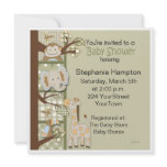 Plaids and Poka Dots Safari Animal Baby Shower invitations
