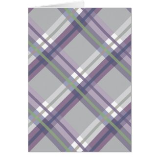 Plaids, Checks, Tartans Grey Green Lavender Greeting Cards