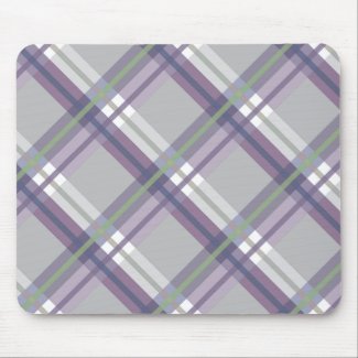 Plaids, Checks, Tartans Grey Green Lavender Mouse Pads