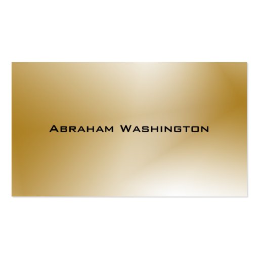 Plain and Simple Business Card  - Gold (front side)