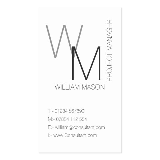 Plain and Simple White  Professional Business Card (front side)