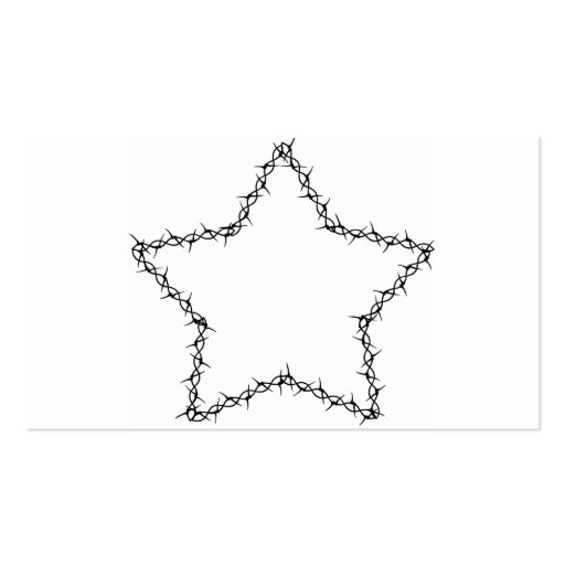 Plain barbwire star business cards (back side)