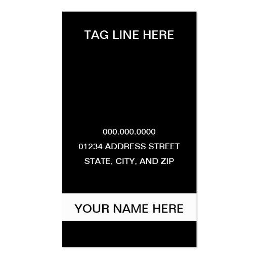 plain black and white business card (front side)