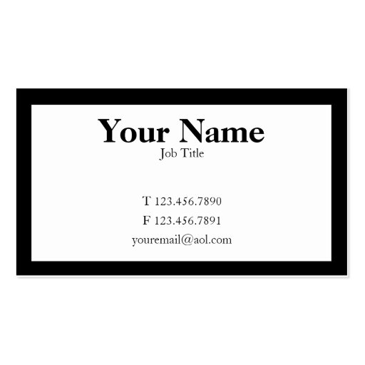 Plain Black and White Business Card
