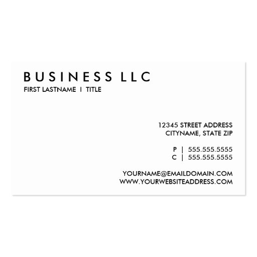 plain black and white. business card templates
