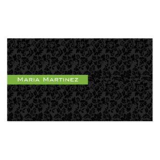 Plain Black And White Vintage Floral Damasks Double-Sided Standard Business Cards (Pack Of 100)
