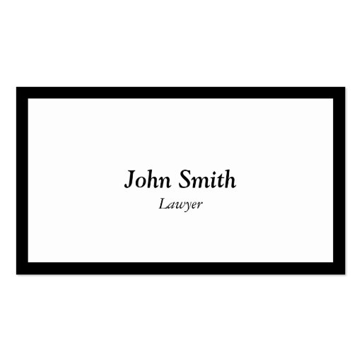 Plain Black Border Lawyer/Attorney Business Card (front side)