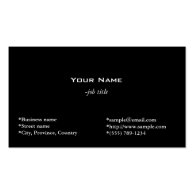 plain, black business card business card