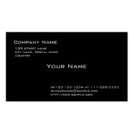 Plain black business cards