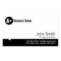 Plain Black Dot Programmer Business Card