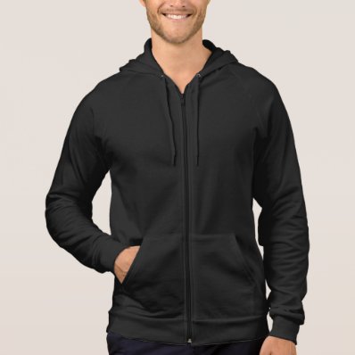 Plain black fleece zip hoodie for men