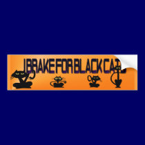 Plain Black Kitty Halloween Bumper Sticker bumper stickers