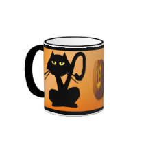 Plain Black Kitty Halloween Mug