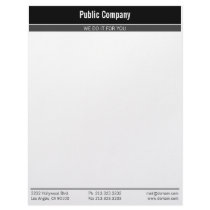 Plain black modern elegant letterhead #2