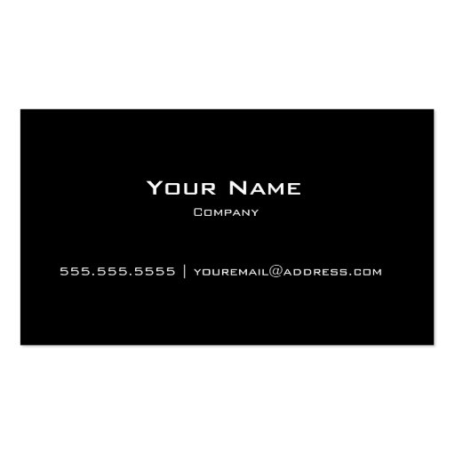 Plain Black Modern Personal/Company Business Card (front side)