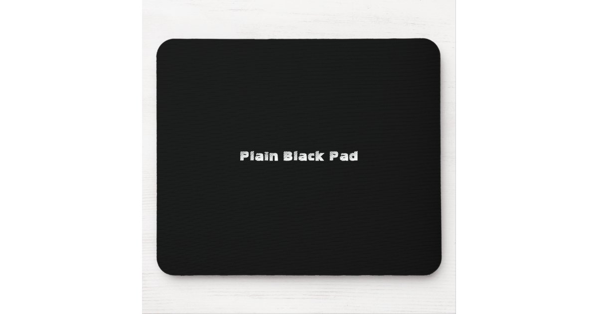 Plain Black Pad Mouse Pad Zazzle
