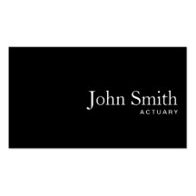 Plain Black QR Code Actuary Business Card