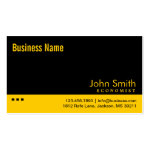 Plain Black & Yellow Economist Business Card Plain Black & Yellow Economist Business Card
