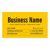 Plain Black & Yellow Physicist Business Card