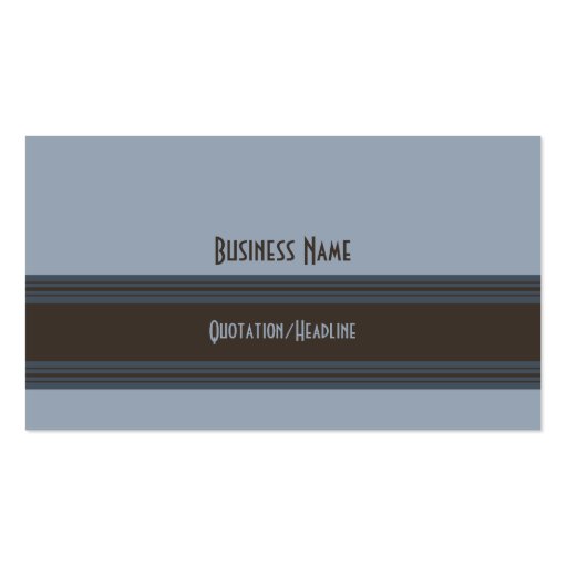 Plain Blue & Brown Business Card (back side)