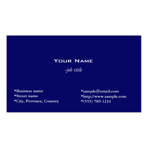 plain, blue business card