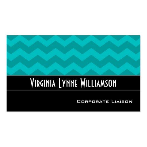 Plain Blue Chevron Modern Business Cards (front side)