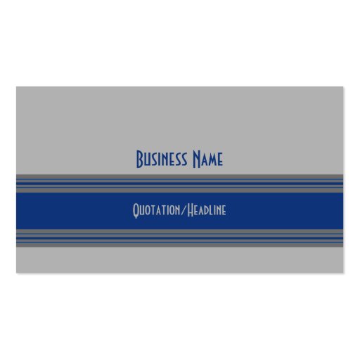 Plain Blue & Grey Business Card (back side)