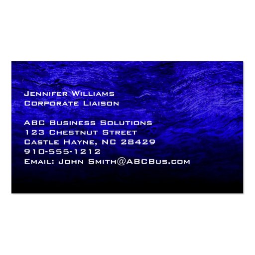 Plain Blue Professional Business Card (back side)