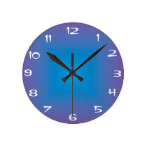 Plain Blue/Purple >Colored Kitchen Clock at Zazzle