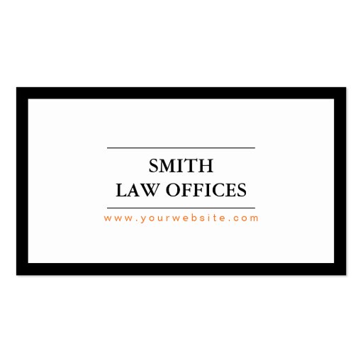 Plain Bold Border Lawyer/Attorney Business Card (front side)