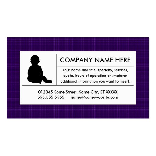 plain childcare business card
