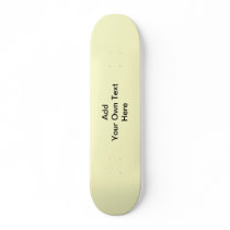 Plain Cream with black text. Custom Skateboard Deck