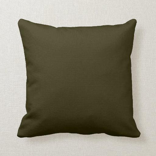 Plain Dark Olive Green Background Throw Pillow Zazzle