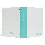 Plain Elegant Modern Simple Aqua Stripe on White Binder