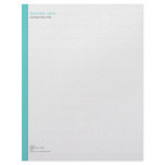 Plain Elegant Modern Simple Aqua Stripe on White Letterhead
