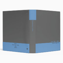 Plain Elegant Modern Simple Blue / Grey Stripe Vinyl Binders