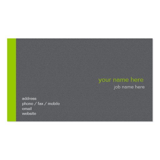 Plain Elegant Modern Simple Green Stripe Business Card Template (back side)