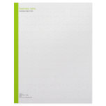 Plain Elegant Modern Simple Green Stripe on White Customized Letterhead