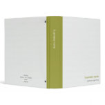 Plain Elegant Modern Simple Olive Stripe on White Vinyl Binders