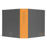 Plain Elegant Modern Simple Orange Stripe 2 3 Ring Binder