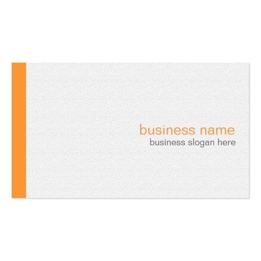 Plain Elegant Modern Simple Orange Stripe on White Business Card Template (front side)