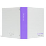Plain Elegant Modern Simple Purple Stripe on White Binder