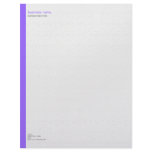Plain Elegant Modern Simple Purple Stripe on White Personalized Letterhead
