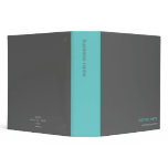 Plain Elegant Modern Simple Turquiose Stripe 2.88" Vinyl Binder