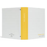 Plain Elegant Modern Simple Yellow Stripe on White Vinyl Binder