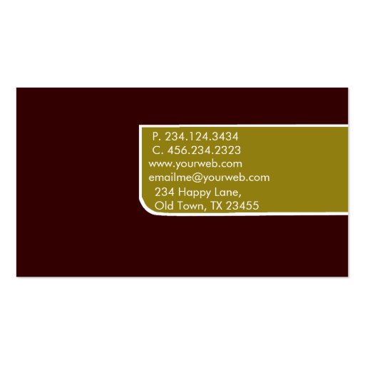 Plain Elegant Sage N Brown Simple Business Card Templates (back side)