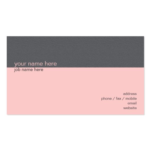 Plain Elegant Simple Light Pink / Grey Stripe Business Card (back side)